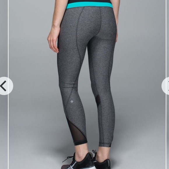 Lululemon Inspire Tight II (Mesh) Heathered Black full length zip bb - Picture 13 of 15